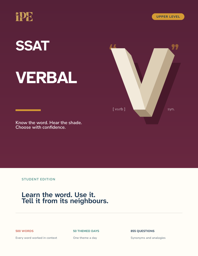 SSAT Verbal Mastery, Upper Level